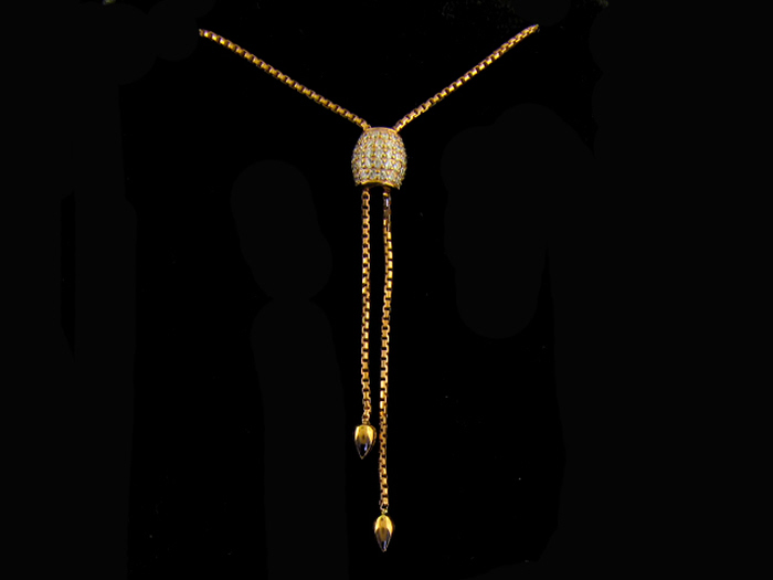 14KT R/GOLD, RD 0.59CTW, 24-INCH R/GOLD CHAIN