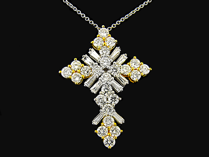 14KT TWO-TONE GOLD, BAG 0.87CTW, RD 3.26CTW