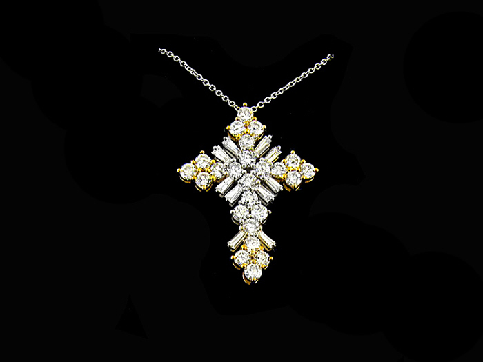 14KT TWO-TONE GOLD, BAG 0.87CTW, RD 3.26CTW