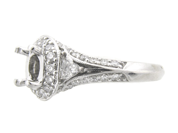 18KT W/GOLD, RD 0.44CTW, TR 0.15CTW