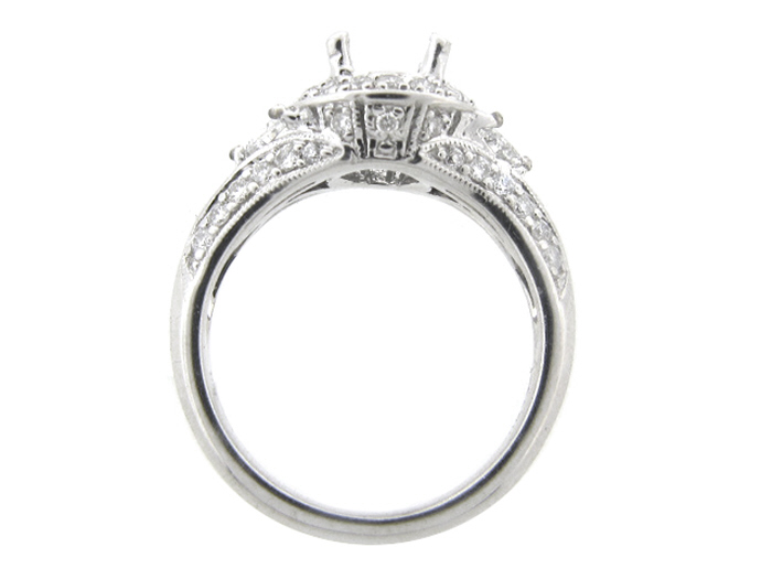 18KT W/GOLD, RD 0.44CTW, TR 0.15CTW