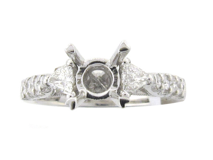 18KT W/GOLD, RD 0.25CTW, TR 0.27CTW