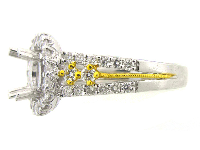 18KT TW0-TONE GOLD,  RD 0.81CTW