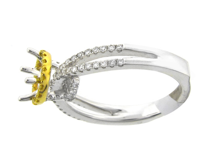 18KT TWO-TONE GOLD, FYD 0.11CTW, RD 0.33CTW