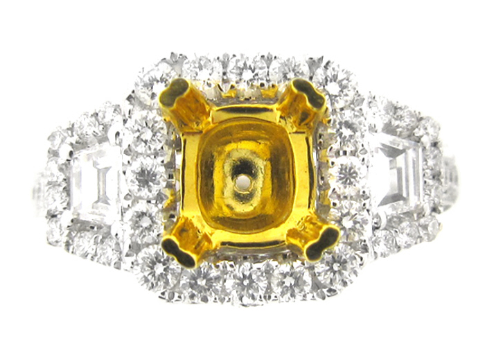 18KT TWO-TONE GOLD,  RD 0.93CTW, BG 0.43CTW