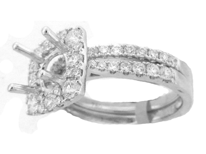 14KT W/GOLD 2-PIECE SET, RD 1.14CTW