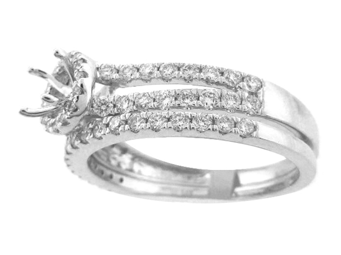 14KT W/Gold 2 PC RD 0.75ct