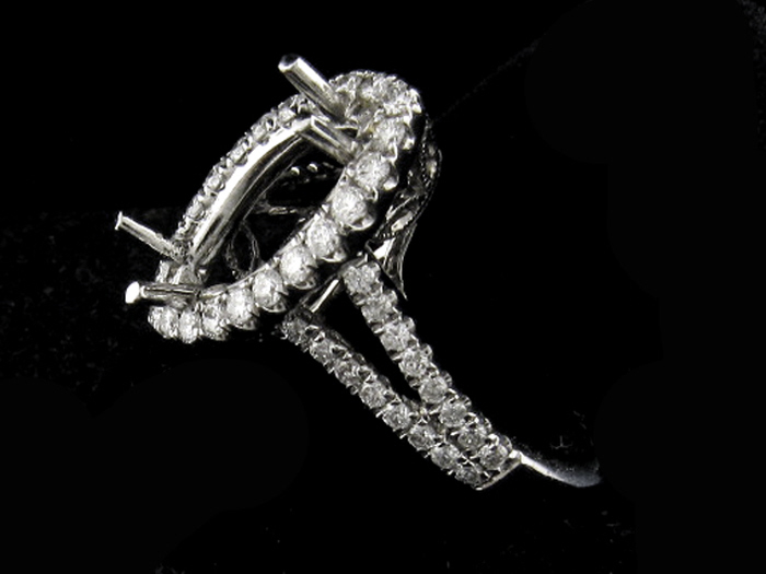 14KT WHITE GOLD, RD 0.72CTW, 14X7