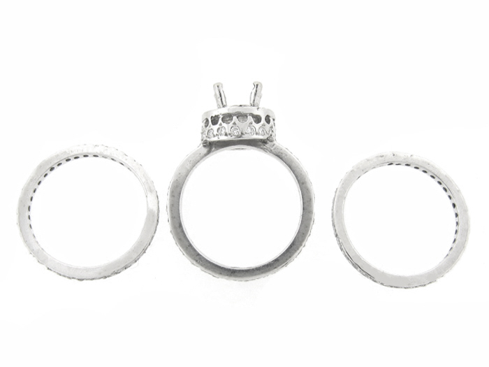 14KT W/GOLD,  3-PIECE SET, RD1.00CTW