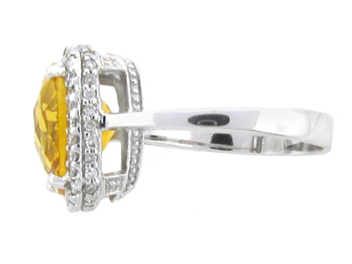 14KT W/GOLD,  RD 0.50CTW, CTR -  CUS CITRINE 6.25CT