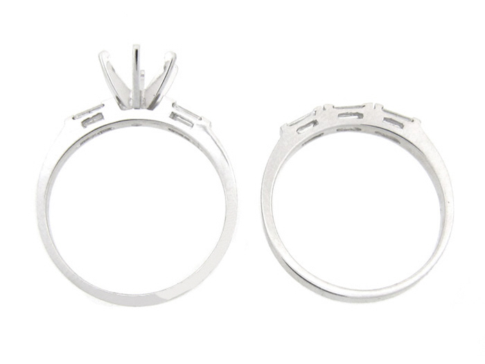 14KT W/GOLD 2-PIECE SET, BAG 0.35ct