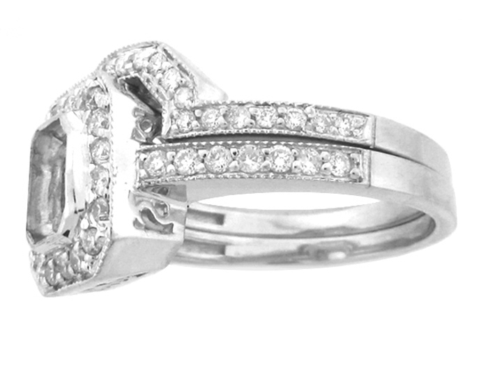 14KT W/GOLD  2-PIECE SET, RD 0.85CTW