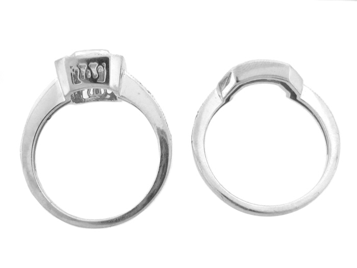14KT W/GOLD  2-PIECE SET, RD 0.85CTW