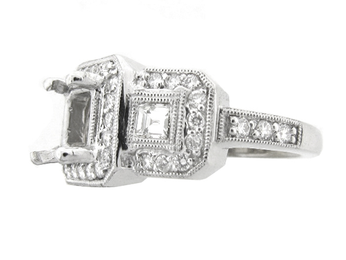 14KT W/GOLD,  RD 0.35CTW, EM 0.31CTW