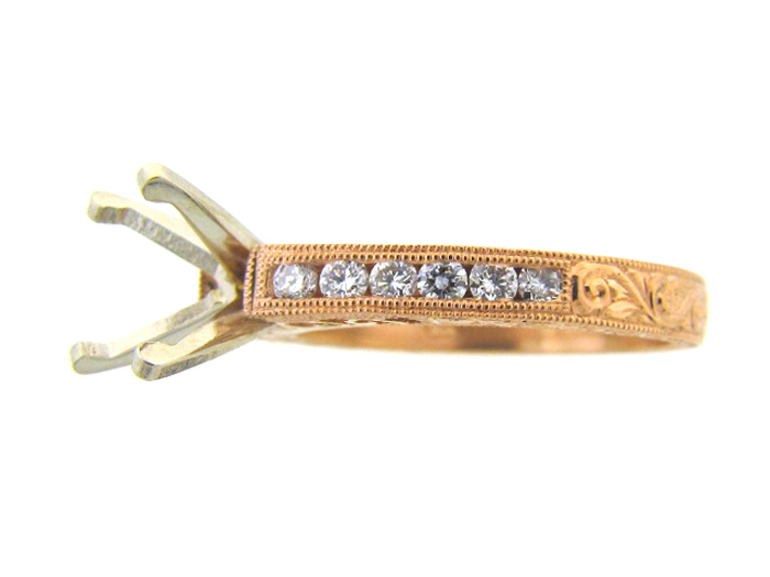 14KT R/GOLD, RD 0.35CTW