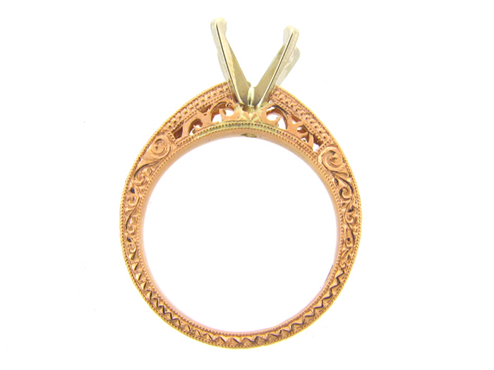 14KT R/GOLD, RD 0.35CTW