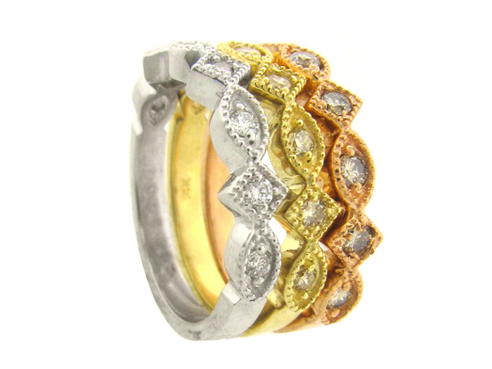 14KT R/W/Y GOLD, RD 0.67CTW