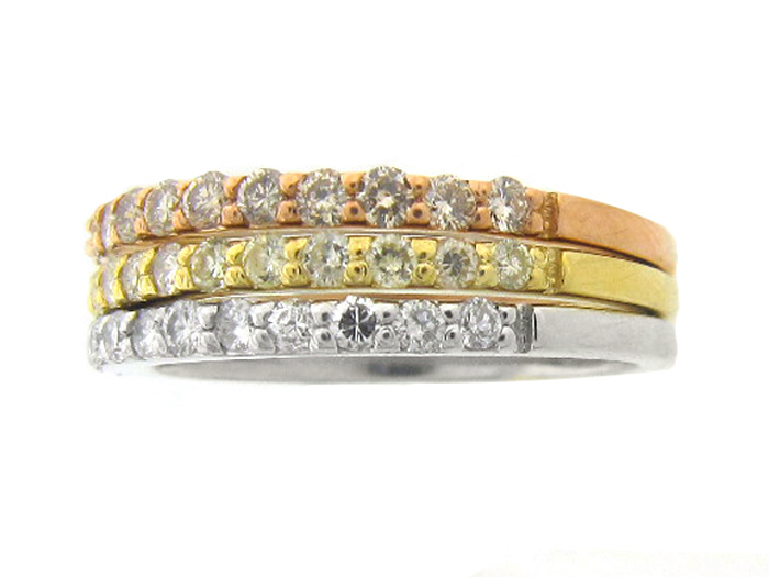 14KT R/W/Y GOLD, RD 0.89CTW