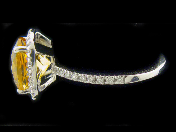 14K W/GOLD,  RD 0.20CTW, CTR - CU CITRINE 2.78CT