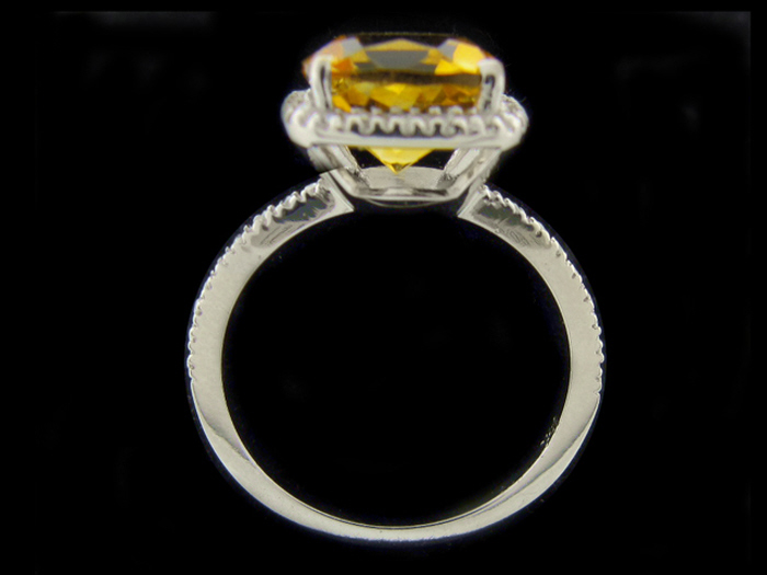 14K W/GOLD,  RD 0.20CTW, CTR - CU CITRINE 2.78CT