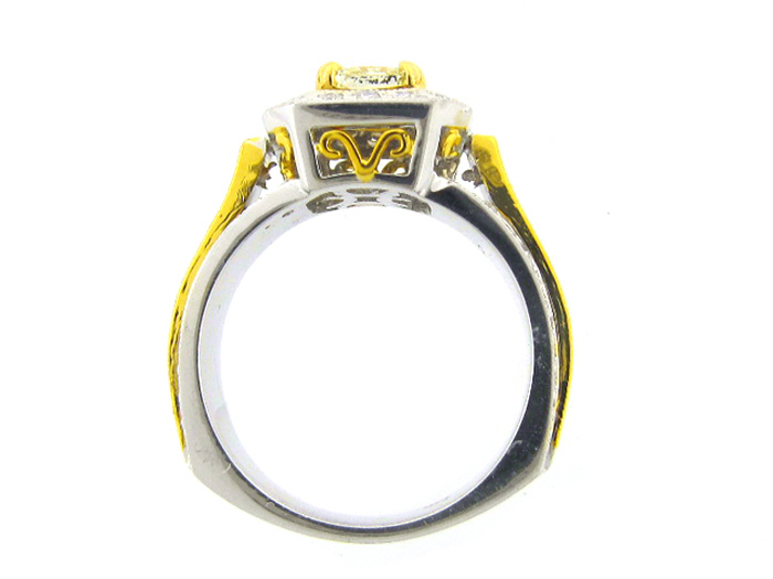 14KT TWO-TONE GOLD,  RD 0.75CTW, CTR - RA FY 0.73CT