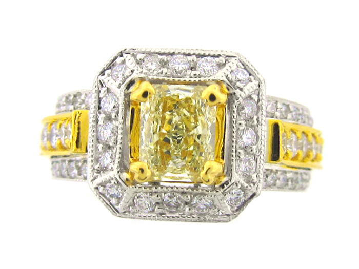 14KT TWO-TONE GOLD,  RD 0.75CTW, CTR - RA FY 0.73CT