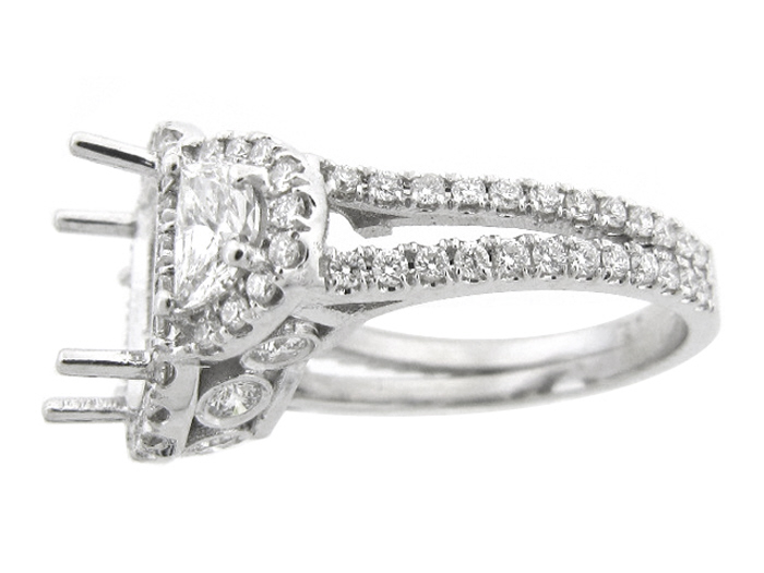 18KT W/GOLD,  RD 1.11CTW, HM 0.70CTW