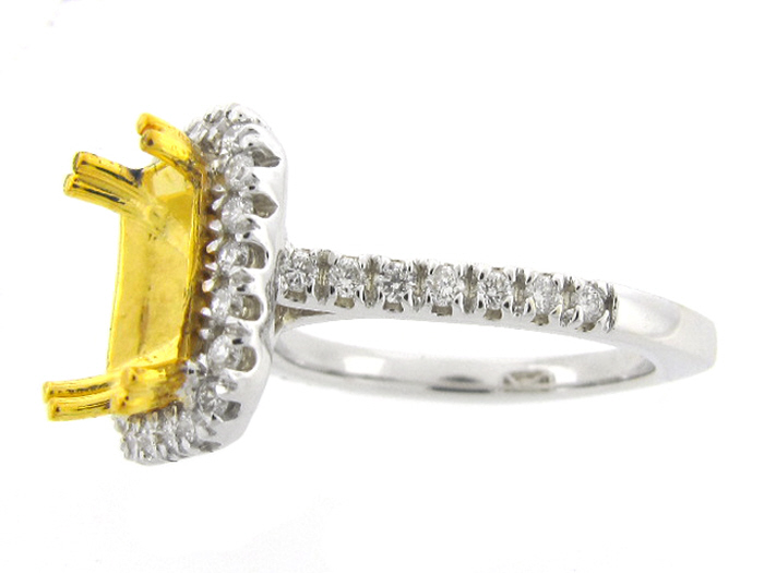 18KT TWO-TONE GOLD,  RD 0.54CTW