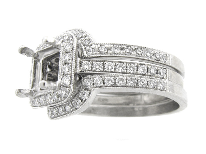 14KT W/GOLD 3-PIECE SET, RD 0.84CTW