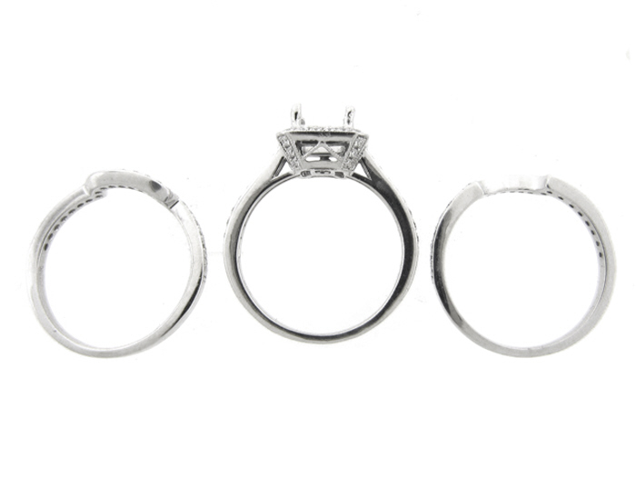 14KT W/GOLD 3-PIECE SET, RD 0.84CTW