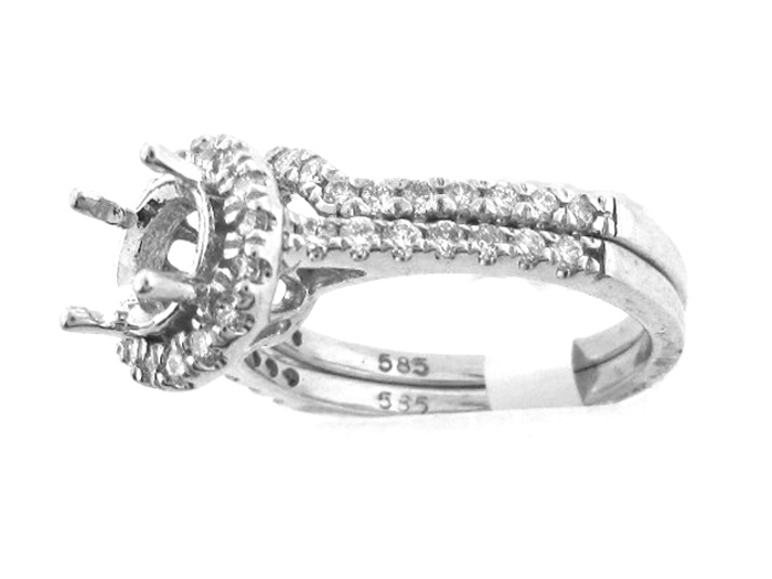 14KT  W/GOLD 2-PIECE SET, RD 0.67CTW