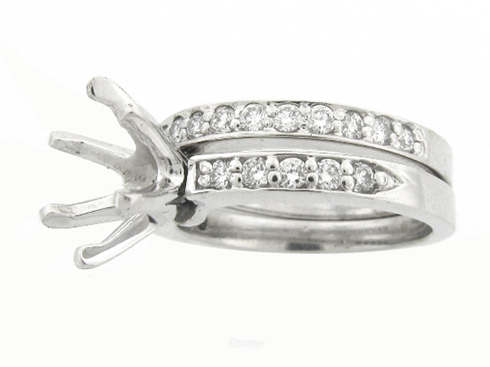 14KT W/GOLD 2-PIECE SET,  RD 0.64CTW