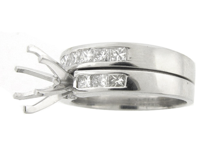 14KT W/GOLD 2-PIECE SET, PR 0.98CTW
