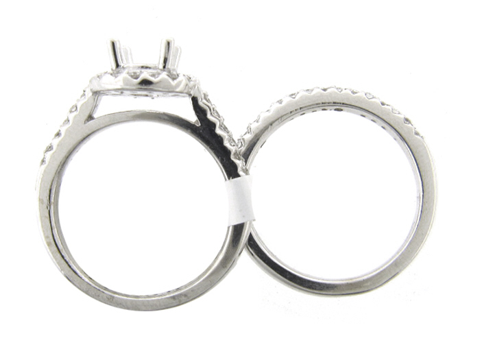 14KT W/GOLD 2-PIECE SET, RD 0.61CTW