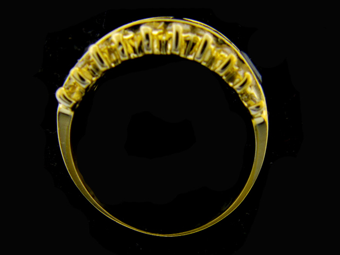 14K Y/GOLD, RD 0.35CTW, PR SAP 1.20CT