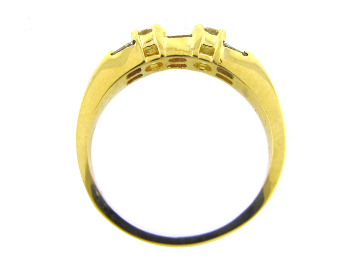 14KT Y/GOLD, RD 0.10CTW, BAG 0.17CTW