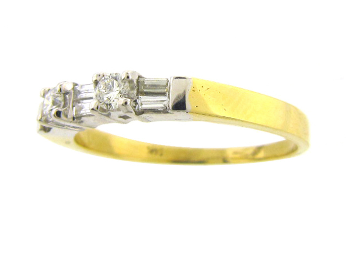 14KT TWO-TONE GOLD,  RD 0.17CTW, BAG 0.17CTW