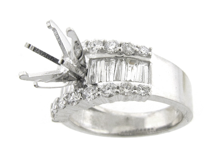 14KT W/GOLD, RD 0.70CTW, BAG 0.74CTW