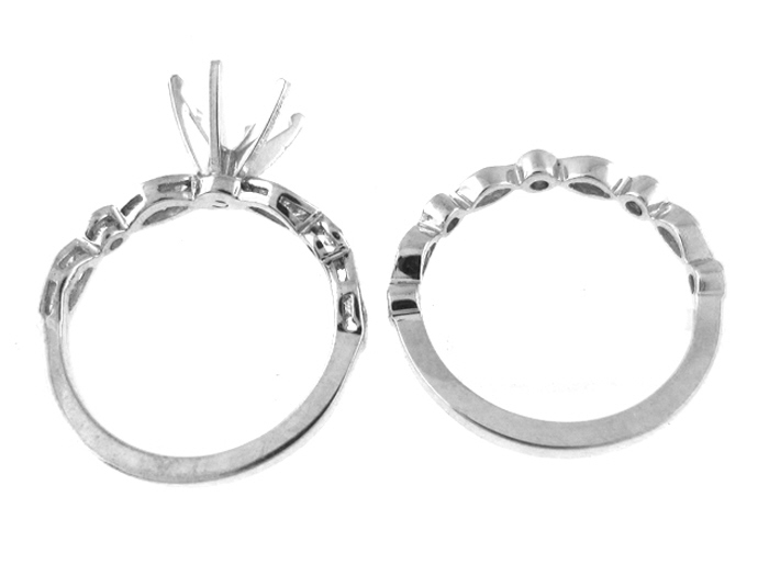 14KT W/GOLD 2-PIECE SET, MQ 0.76CTW, RD 0.18CTW