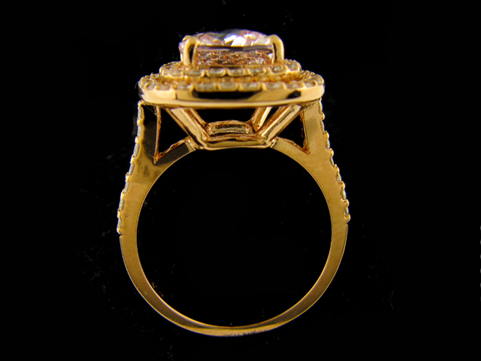 14KT R/GOLD, RD 0.83CTW, CTR CU 2.50CT MORGANITE