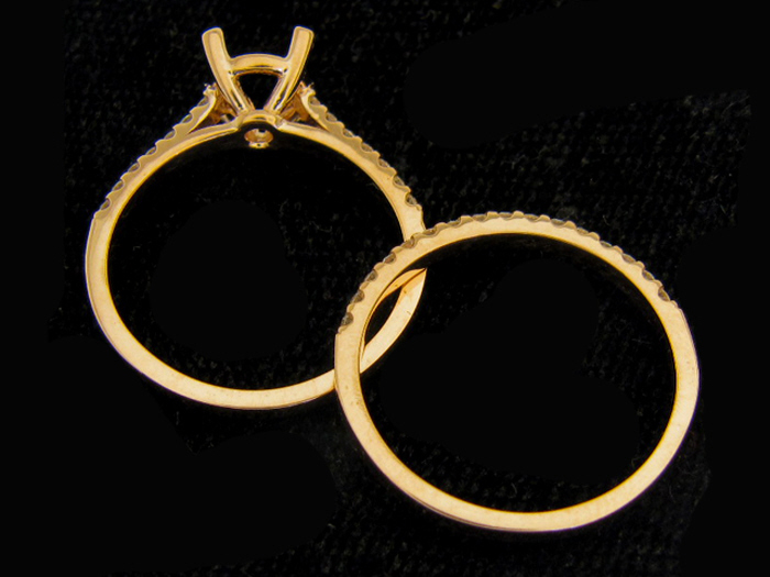 14KT R/GOLD 2-PIECE SET, RD 0.34CTW