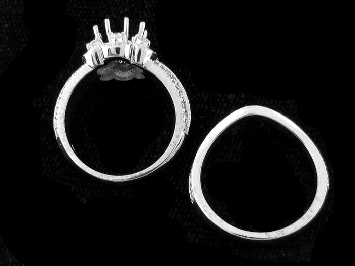14KT W/GOLD 2-PIECE SET, RD 1.08CTW