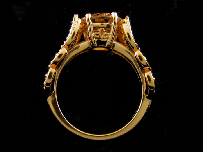 14KT R/GOLD, RD 0.28CTW, CTR - OV 2.70CT MORGANITE