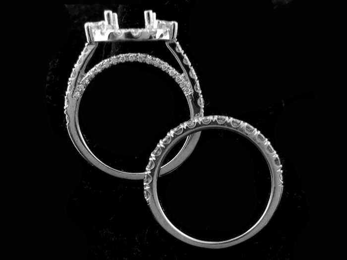 14KT W/GOLD 2-PIECE SET, RD 1.35CTW