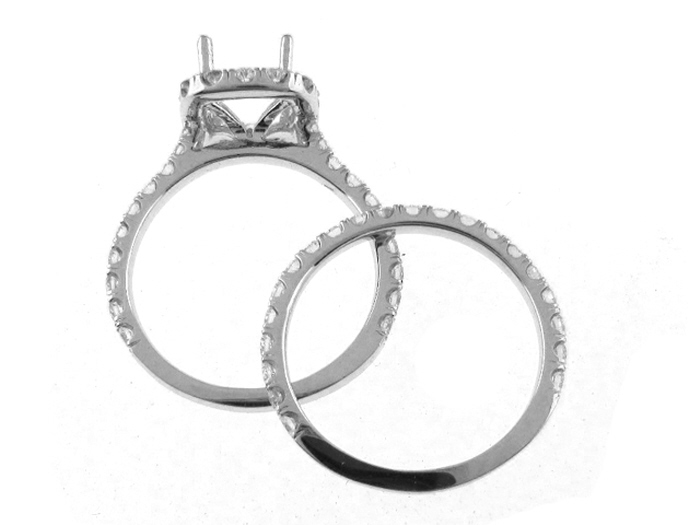 14KT W/GOLD 2 -PIECE SET, RD 1.49CTW