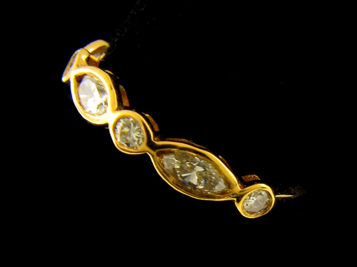 14KT Y/GOLD, RD 0.20CTW, MQ 0.60CTW