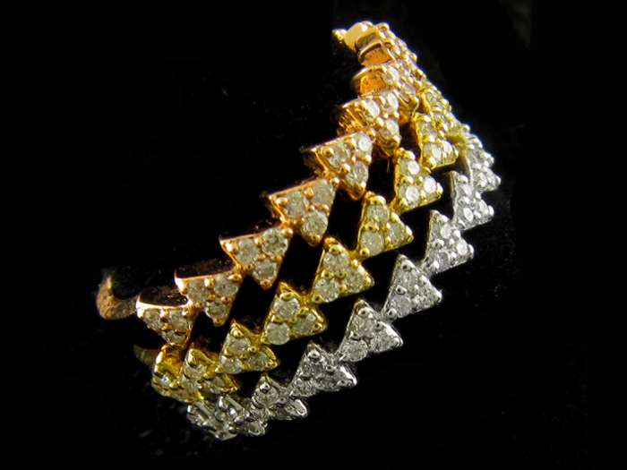 14KT  R/W/Y GOLD 3-PIECE SET, RD 0.25CTW