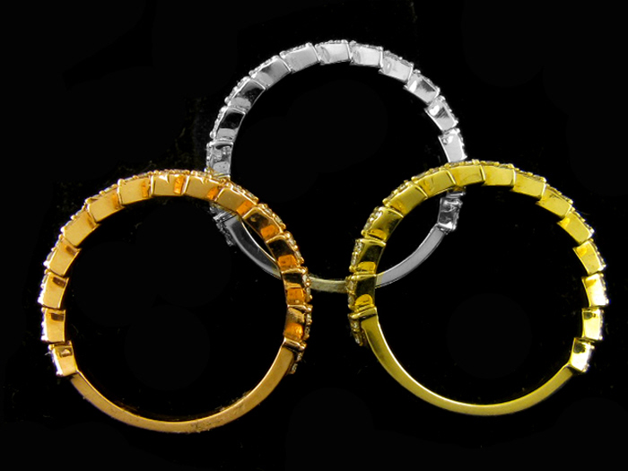 14KT  R/W/Y GOLD 3-PIECE SET, RD 0.25CTW