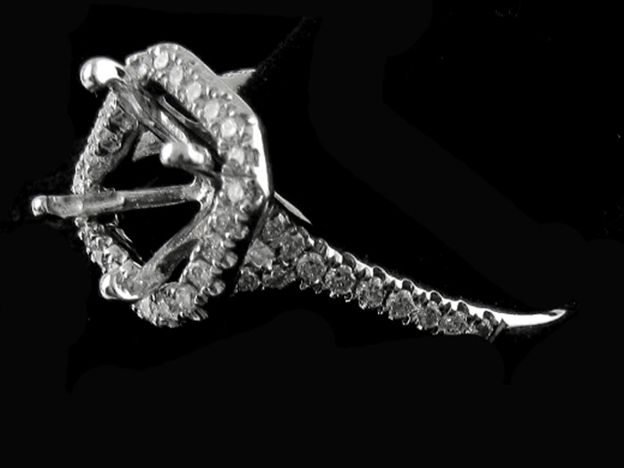 14KT W/GOLD, RD 0.59CT