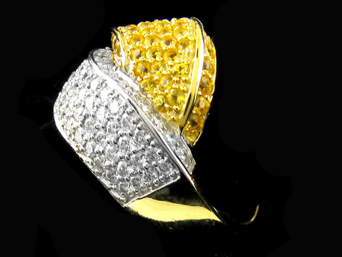 14KT TWO-TONE GOLD, RD 1.20CTW, TOPAZ 1.35CTW